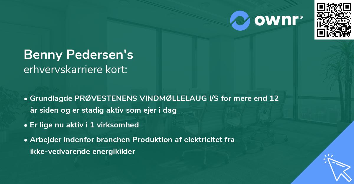 Benny Pedersen's erhvervskarriere kort