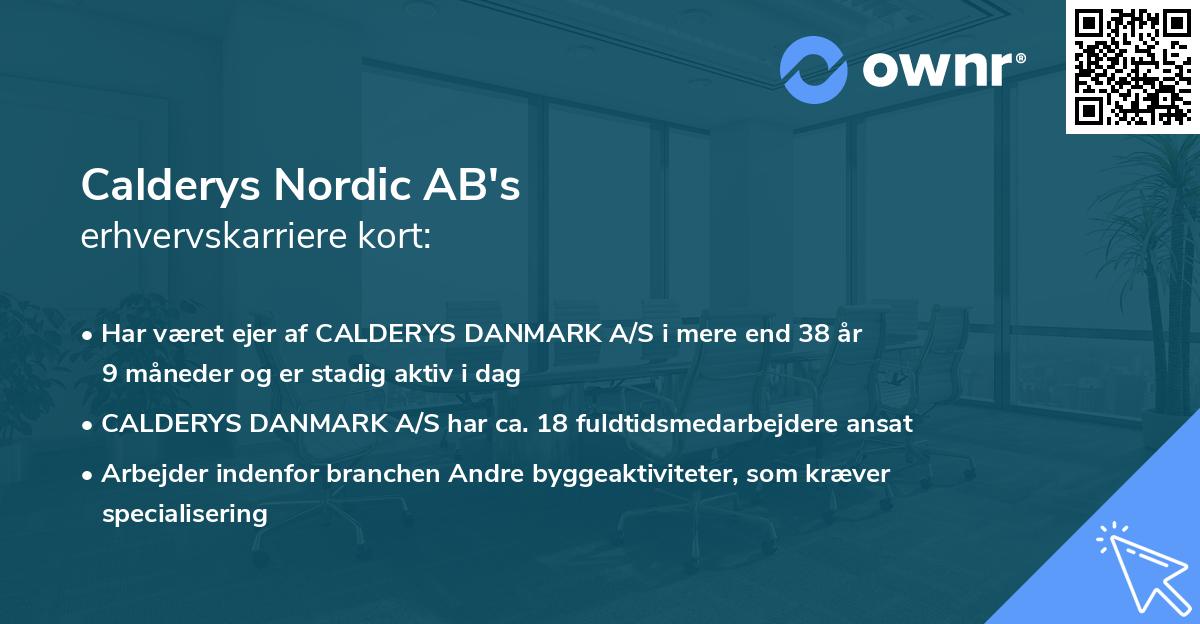 Calderys Nordic AB's erhvervskarriere kort