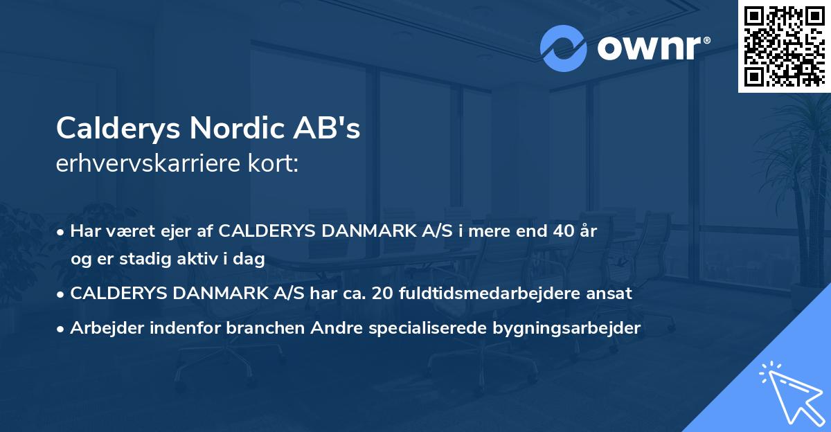 Calderys Nordic AB's erhvervskarriere kort