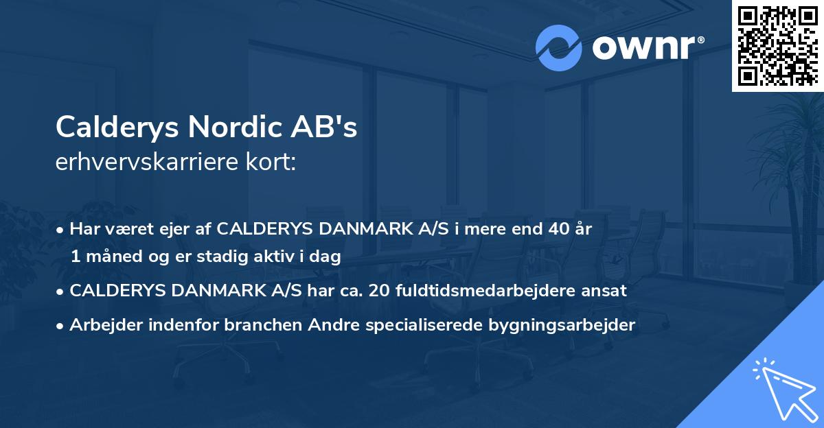 Calderys Nordic AB's erhvervskarriere kort