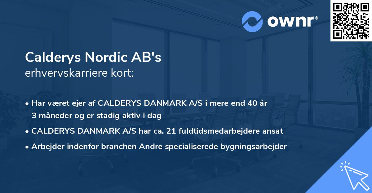 Calderys Nordic AB's erhvervskarriere kort