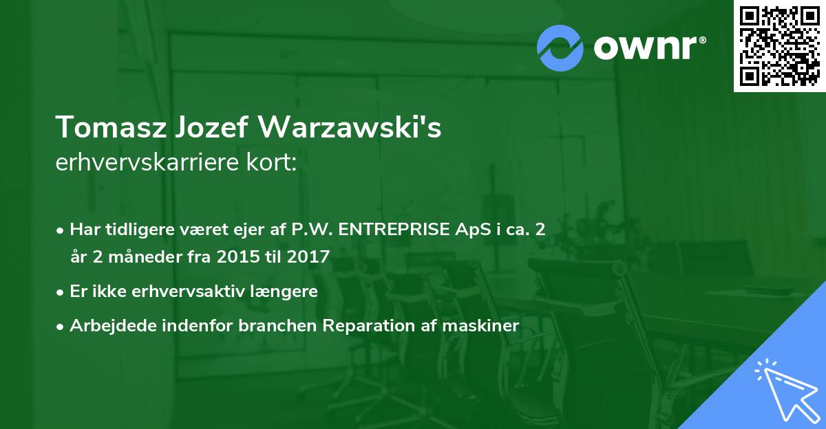 Tomasz Jozef Warzawski's erhvervskarriere kort