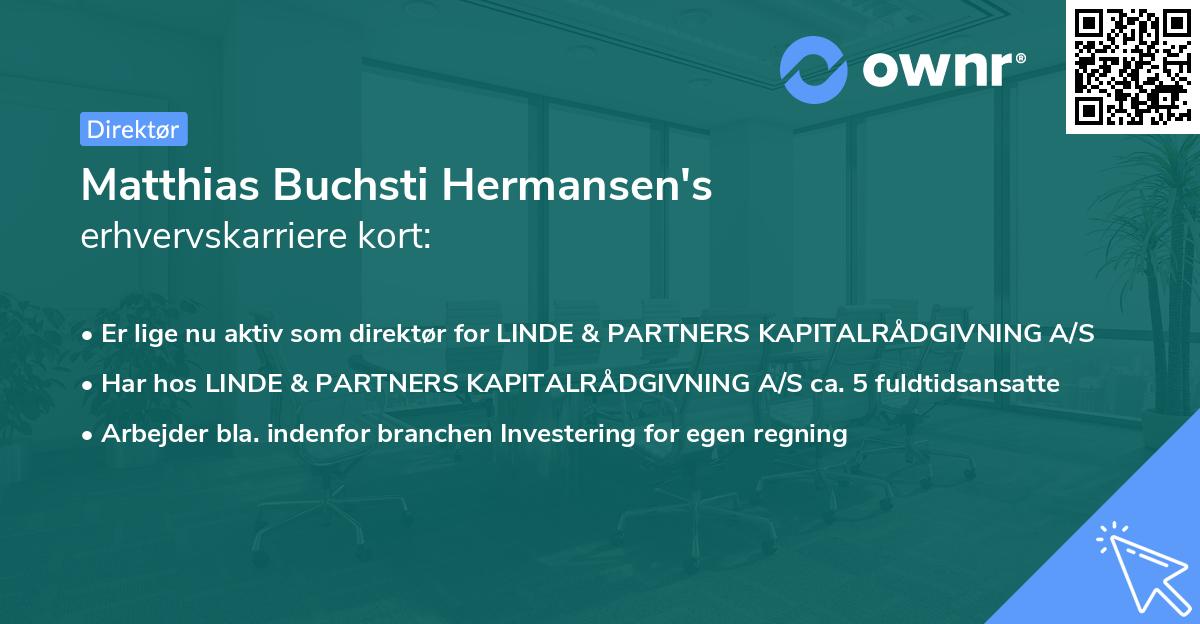 Matthias Buchsti Hermansen's erhvervskarriere kort
