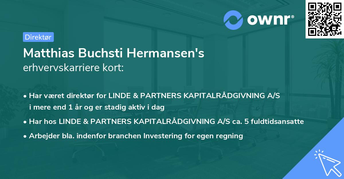 Matthias Buchsti Hermansen's erhvervskarriere kort