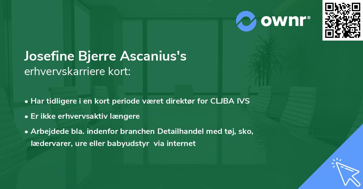 Josefine Bjerre Ascanius's erhvervskarriere kort