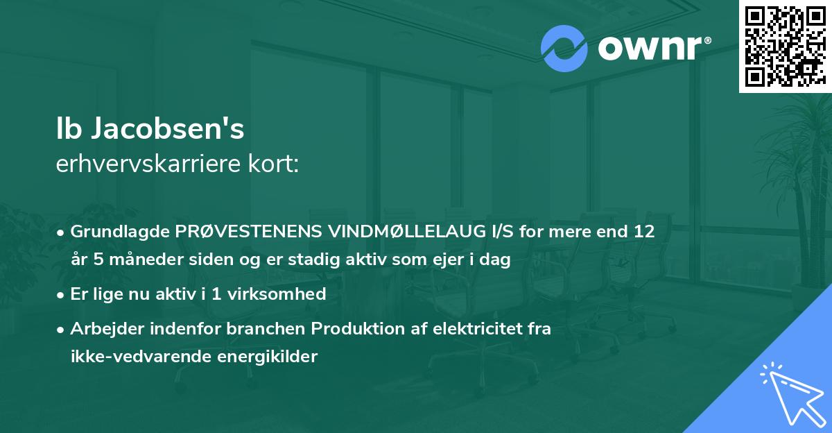 Ib Jacobsen's erhvervskarriere kort