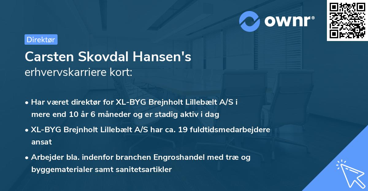 Carsten Skovdal Hansen's erhvervskarriere kort