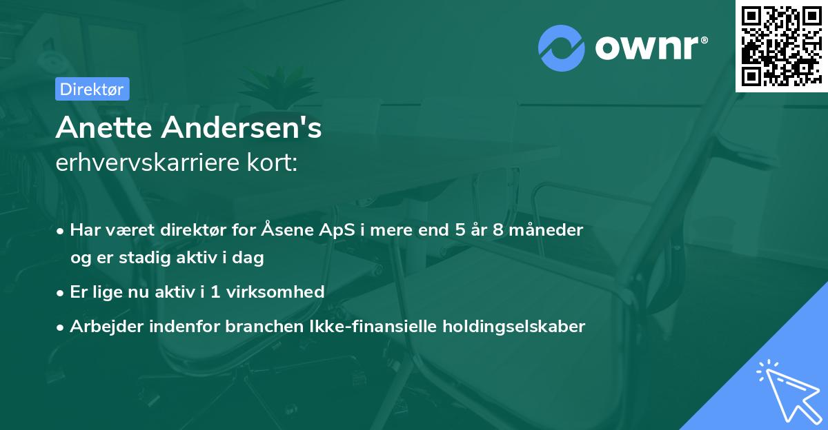 Anette Andersen's erhvervskarriere kort