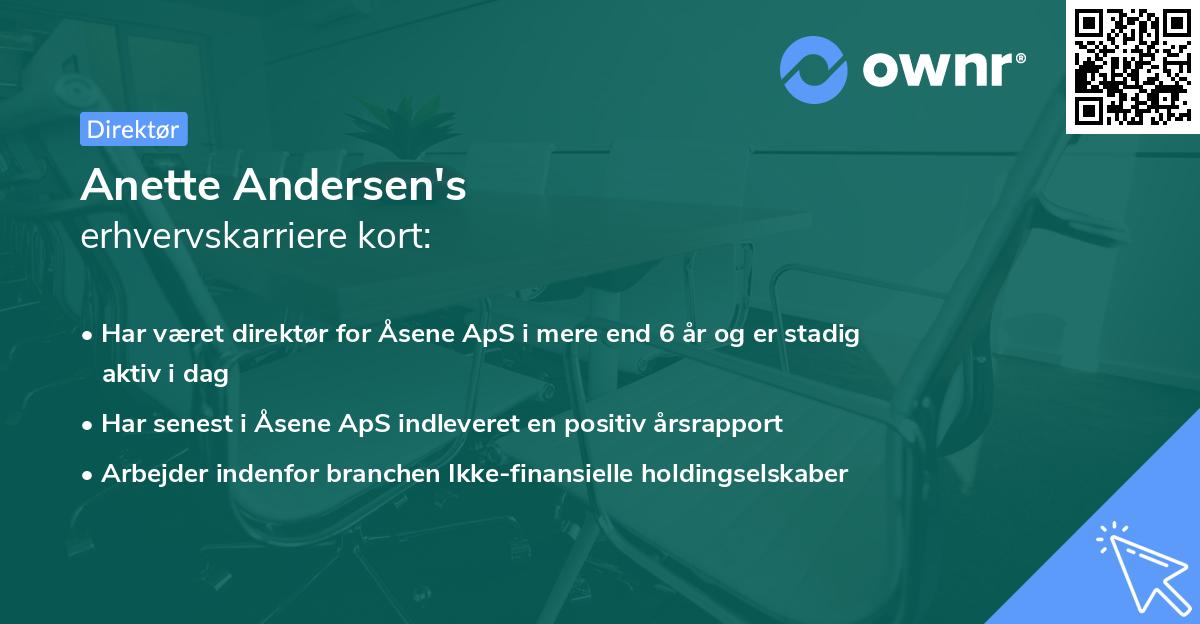 Anette Andersen's erhvervskarriere kort