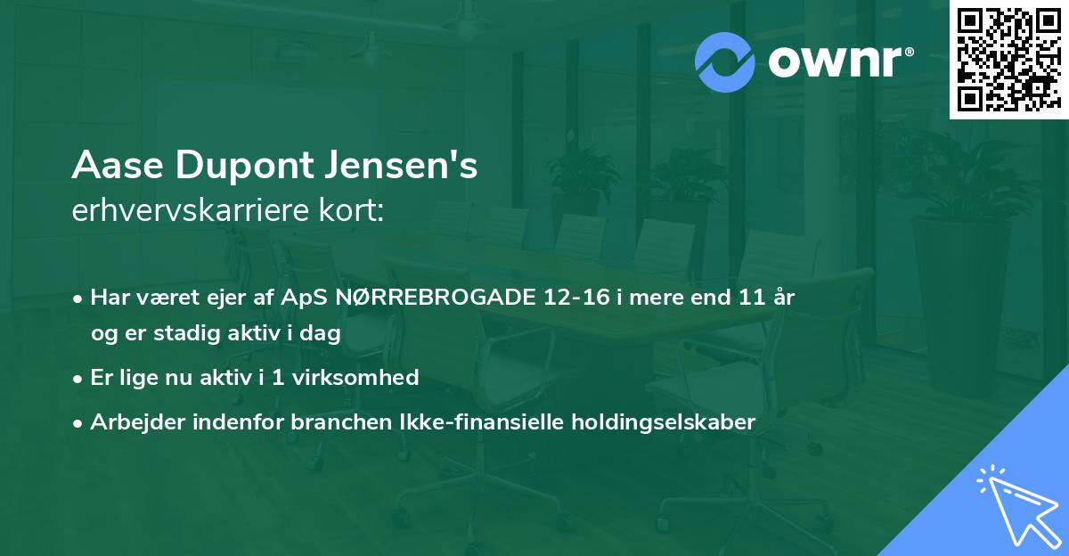 Aase Dupont Jensen's erhvervskarriere kort