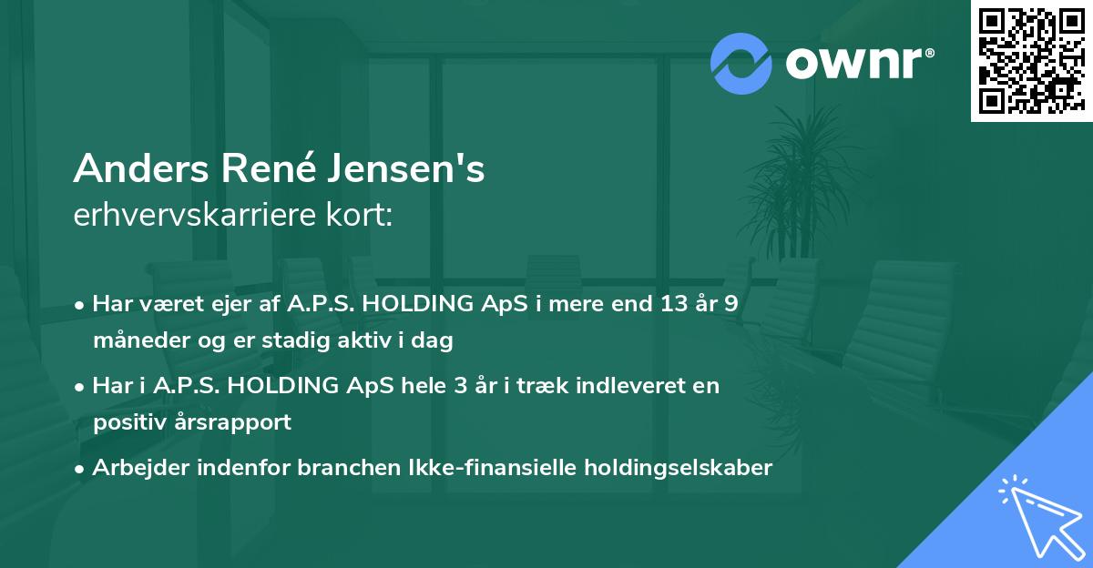 Anders René Jensen's erhvervskarriere kort