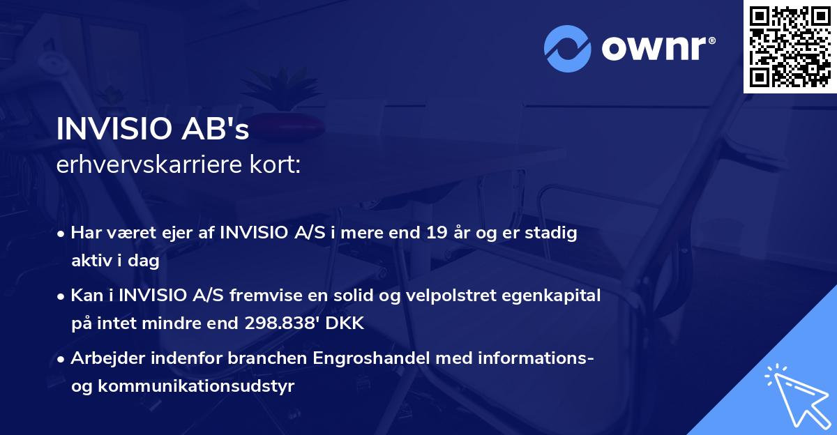 INVISIO AB's erhvervskarriere kort
