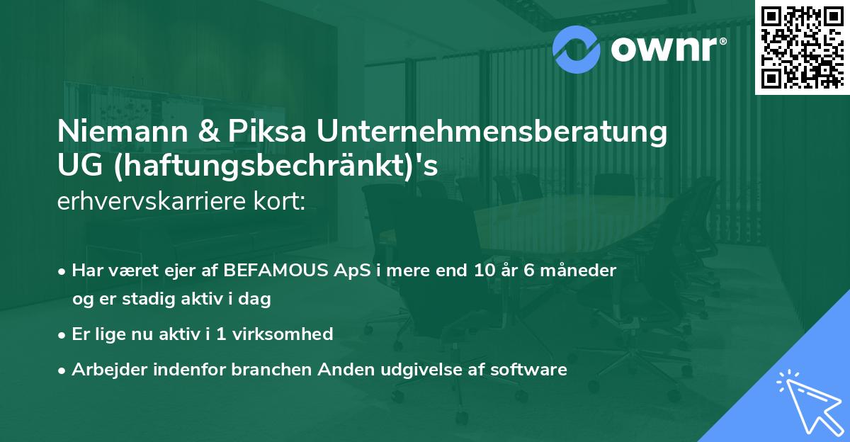 Niemann & Piksa Unternehmensberatung UG (haftungsbechränkt)'s erhvervskarriere kort