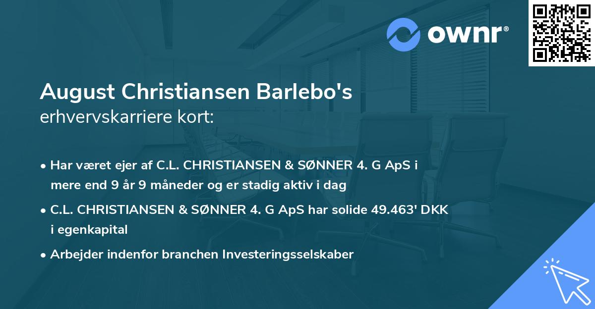 August Christiansen Barlebo's erhvervskarriere kort