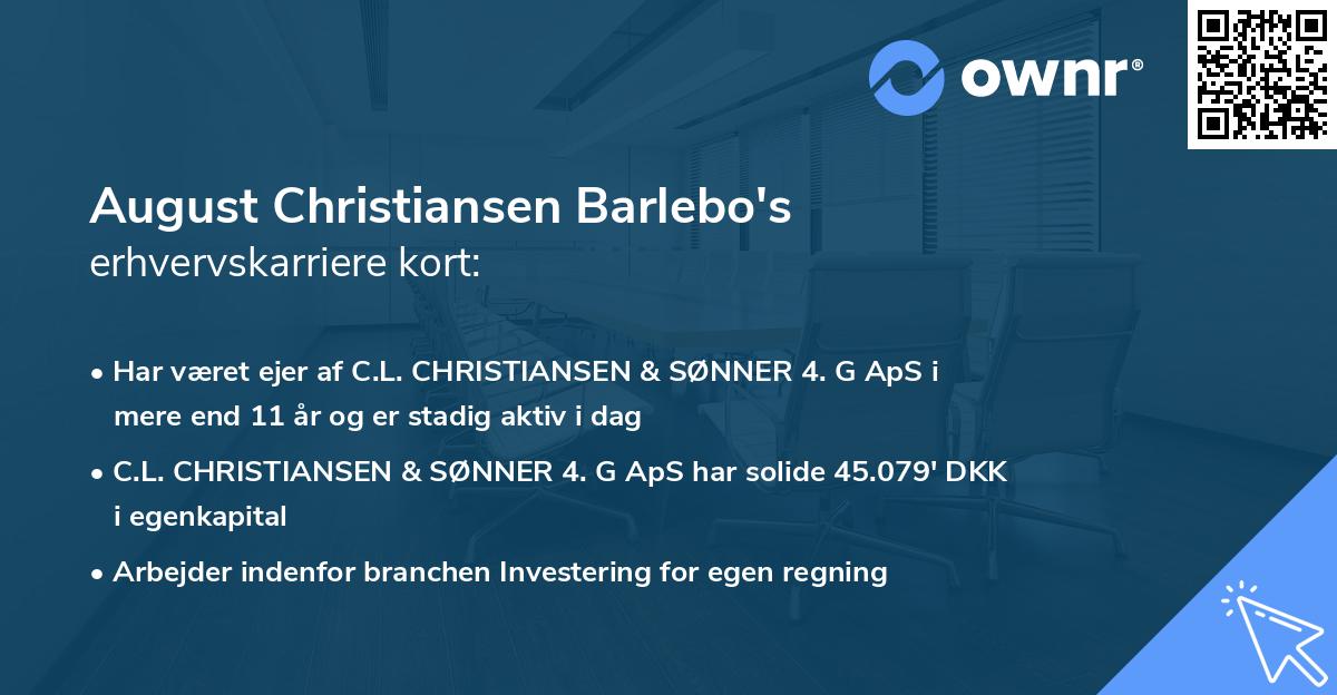August Christiansen Barlebo's erhvervskarriere kort