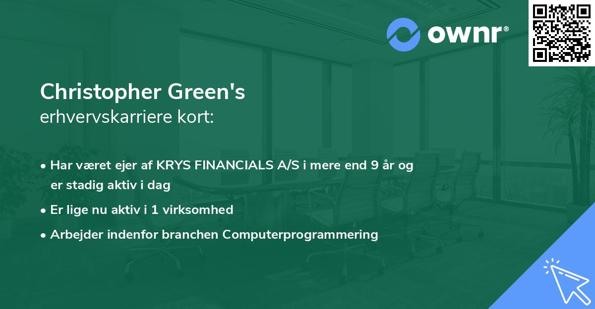 Christopher Green's erhvervskarriere kort