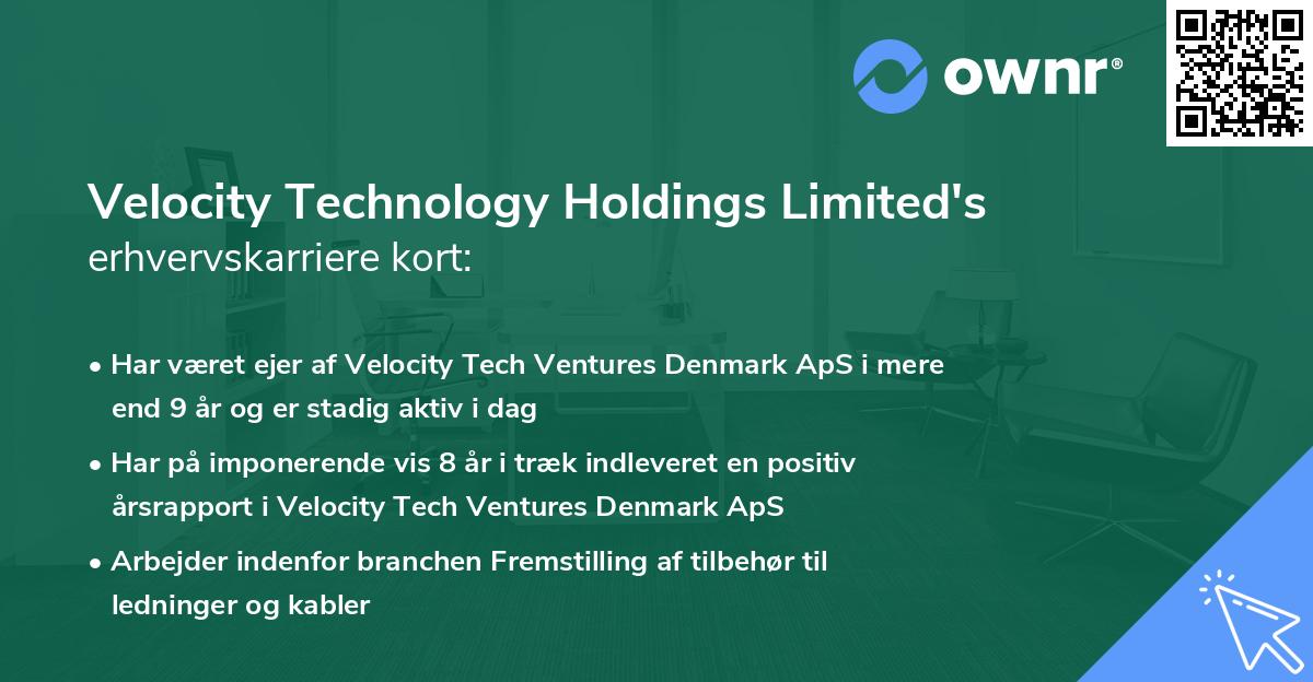 Velocity Technology Holdings Limited's erhvervskarriere kort