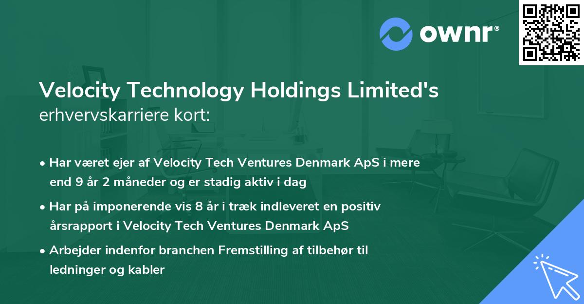 Velocity Technology Holdings Limited's erhvervskarriere kort