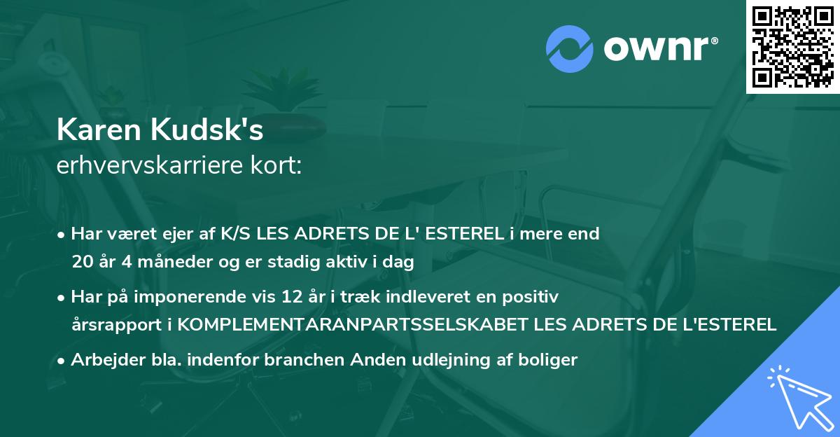 Karen Kudsk's erhvervskarriere kort