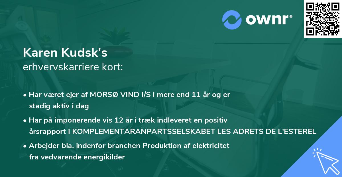 Karen Kudsk's erhvervskarriere kort
