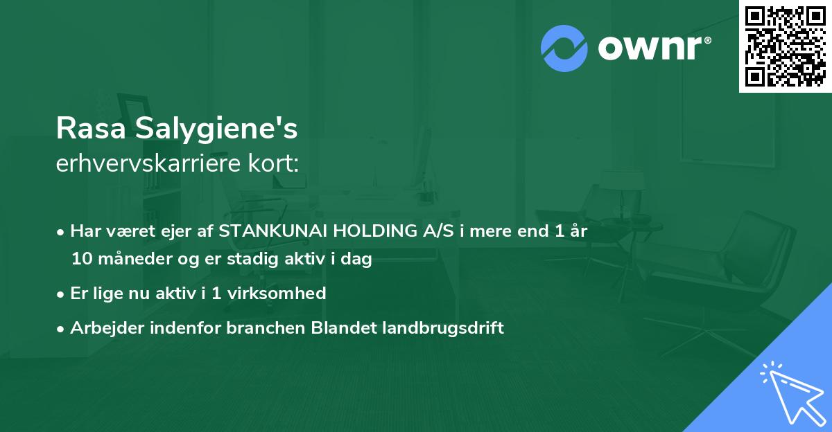 Rasa Salygiene's erhvervskarriere kort