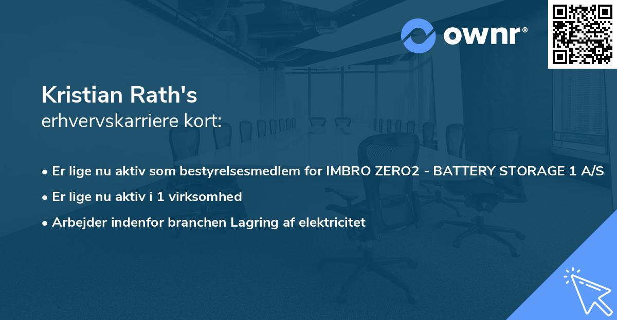 Kristian Rath's erhvervskarriere kort