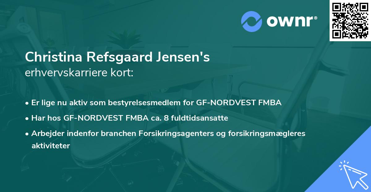 Christina Refsgaard Jensen's erhvervskarriere kort