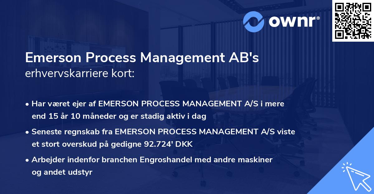 Emerson Process Management AB's erhvervskarriere kort