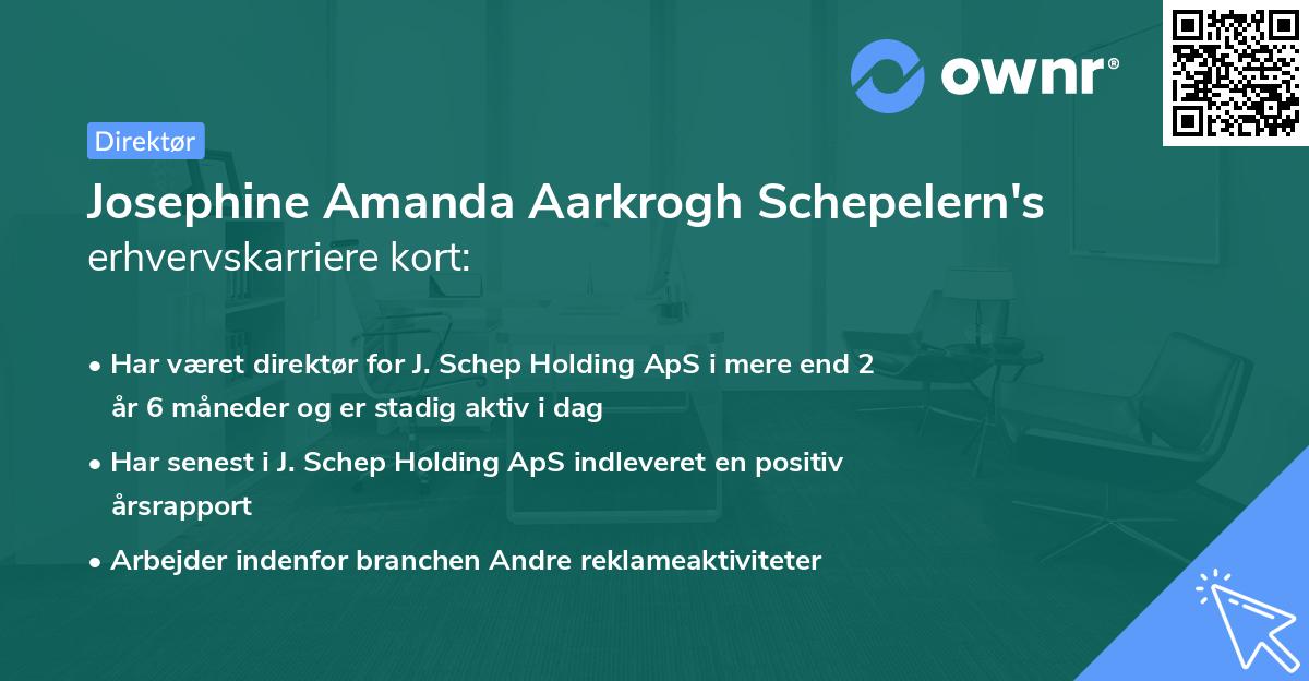 Josephine Amanda Aarkrogh Schepelern's erhvervskarriere kort