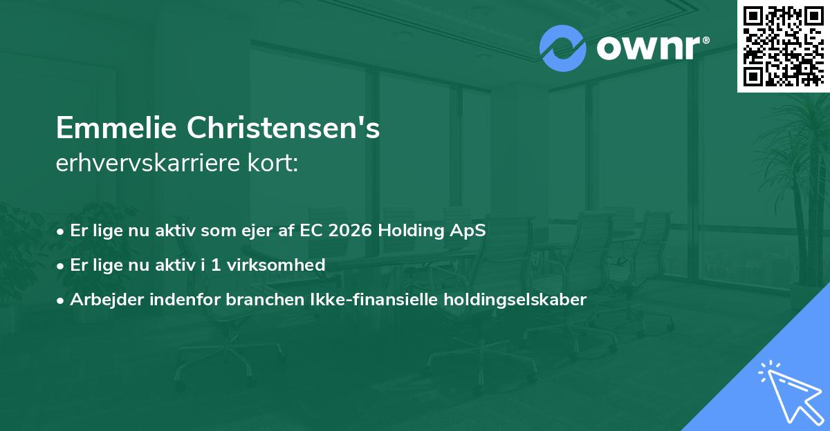 Emmelie Christensen's erhvervskarriere kort