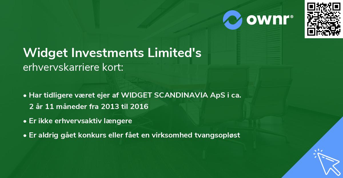 Widget Investments Limited's erhvervskarriere kort