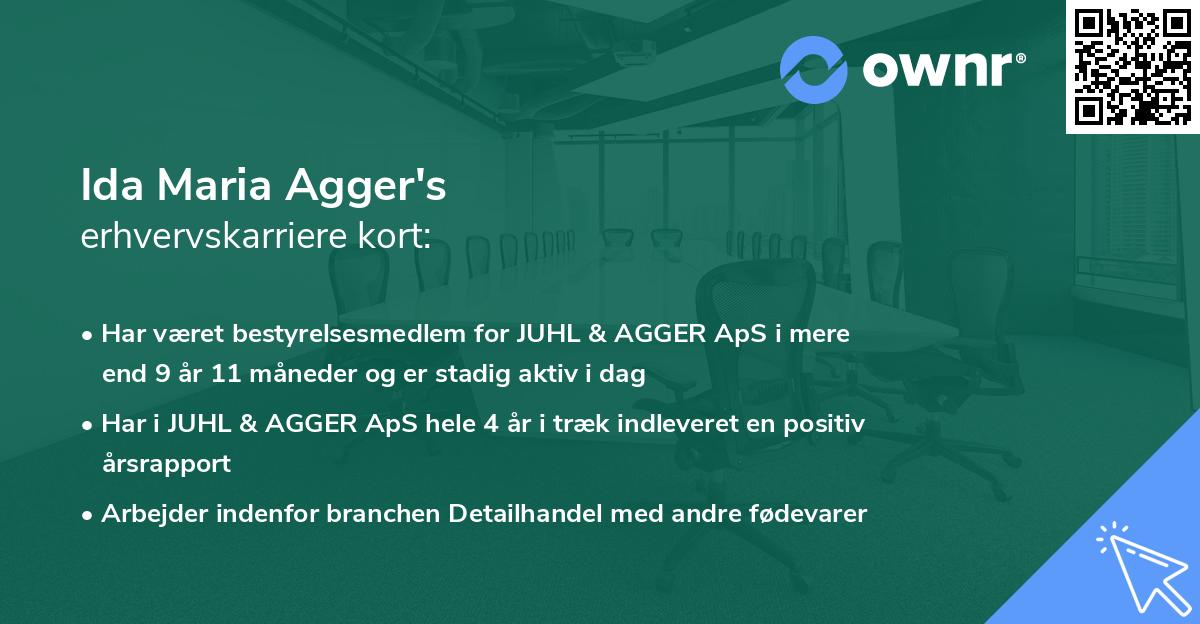 Ida Maria Agger's erhvervskarriere kort