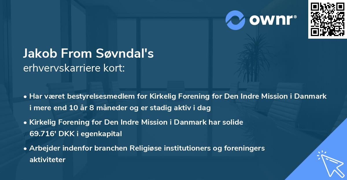 Jakob From Søvndal's erhvervskarriere kort