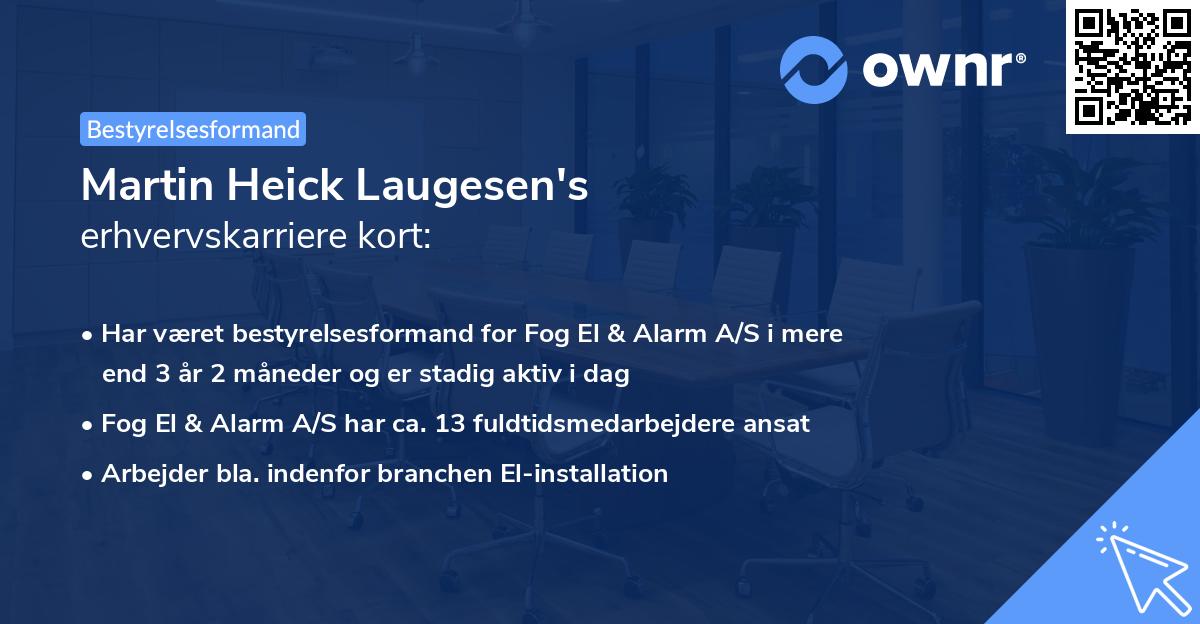 Martin Heick Laugesen's erhvervskarriere kort