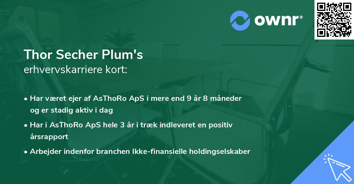 Thor Secher Plum's erhvervskarriere kort
