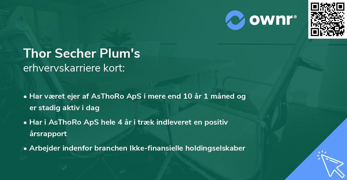 Thor Secher Plum's erhvervskarriere kort