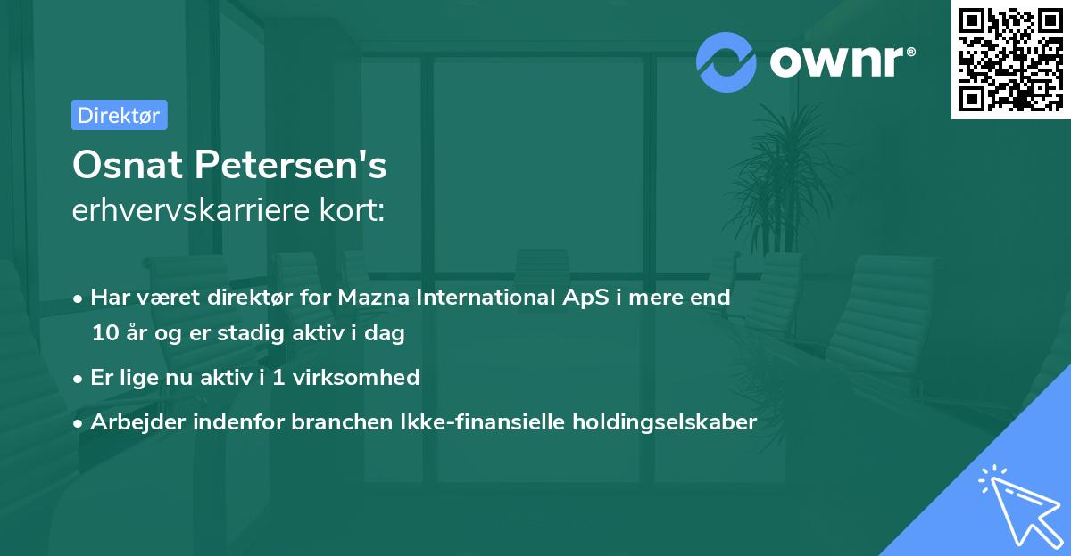 Osnat Petersen's erhvervskarriere kort