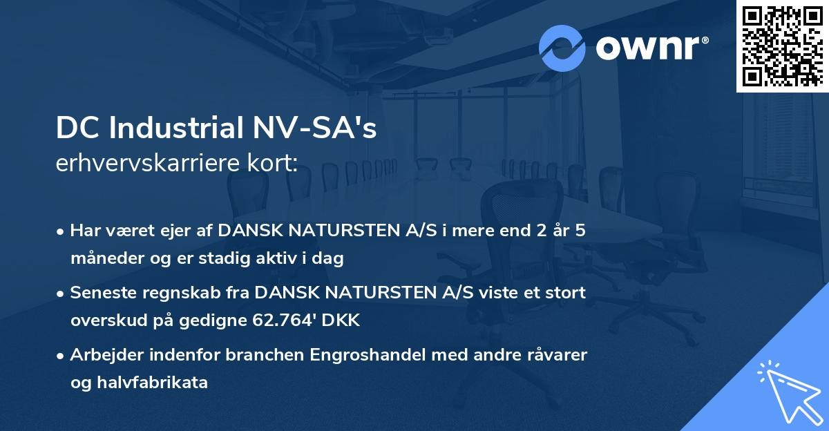 DC Industrial NV-SA's erhvervskarriere kort