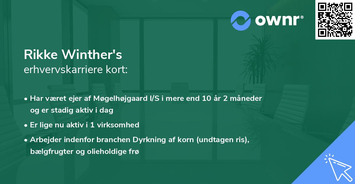 Rikke Winther's erhvervskarriere kort