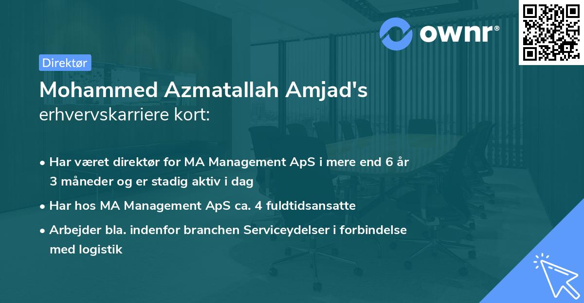 Mohammed Azmatallah Amjad's erhvervskarriere kort
