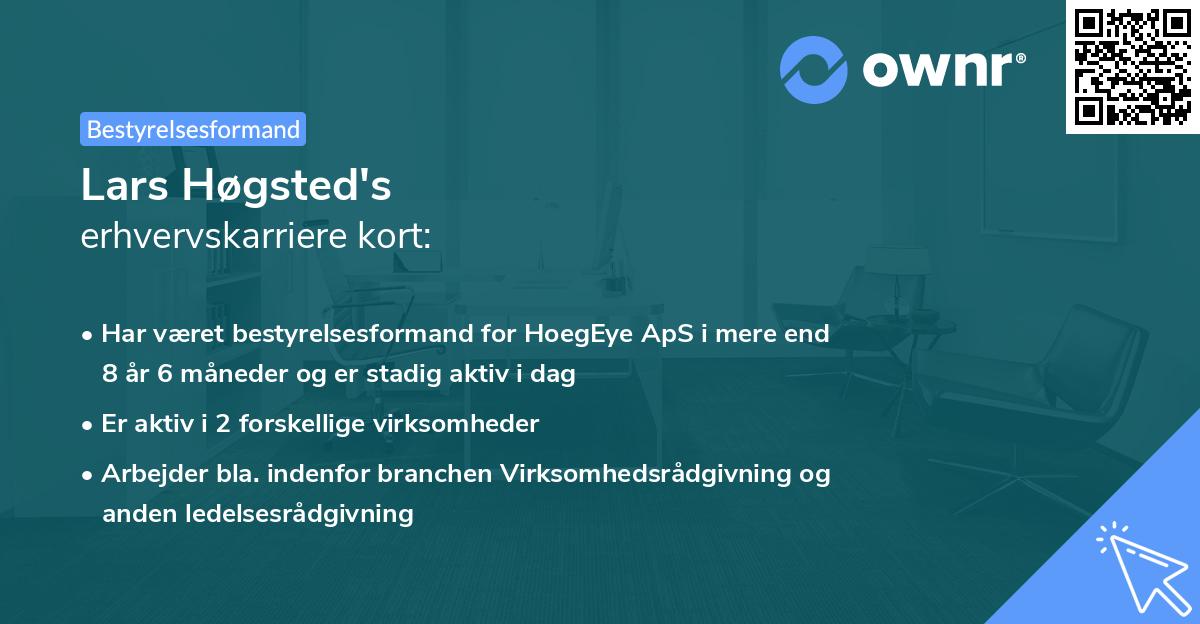 Lars Høgsted's erhvervskarriere kort