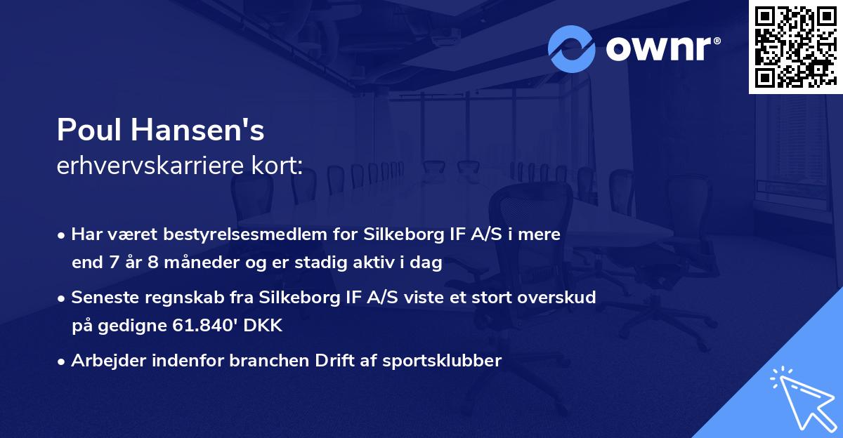 Poul Hansen's erhvervskarriere kort