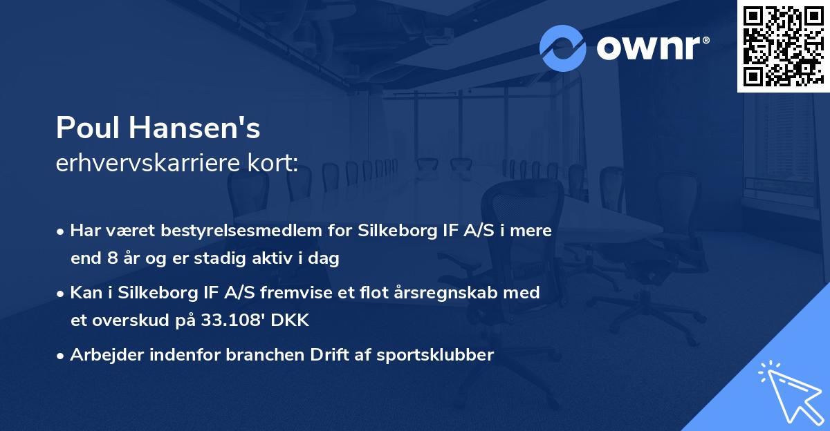 Poul Hansen's erhvervskarriere kort