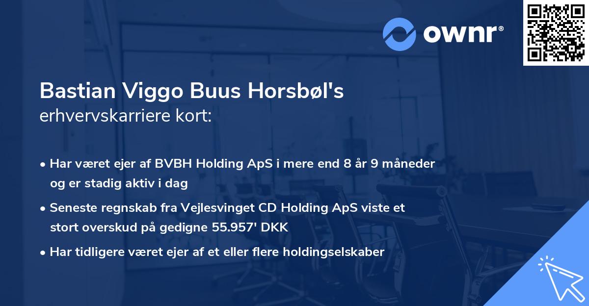 Bastian Viggo Buus Horsbøl's erhvervskarriere kort