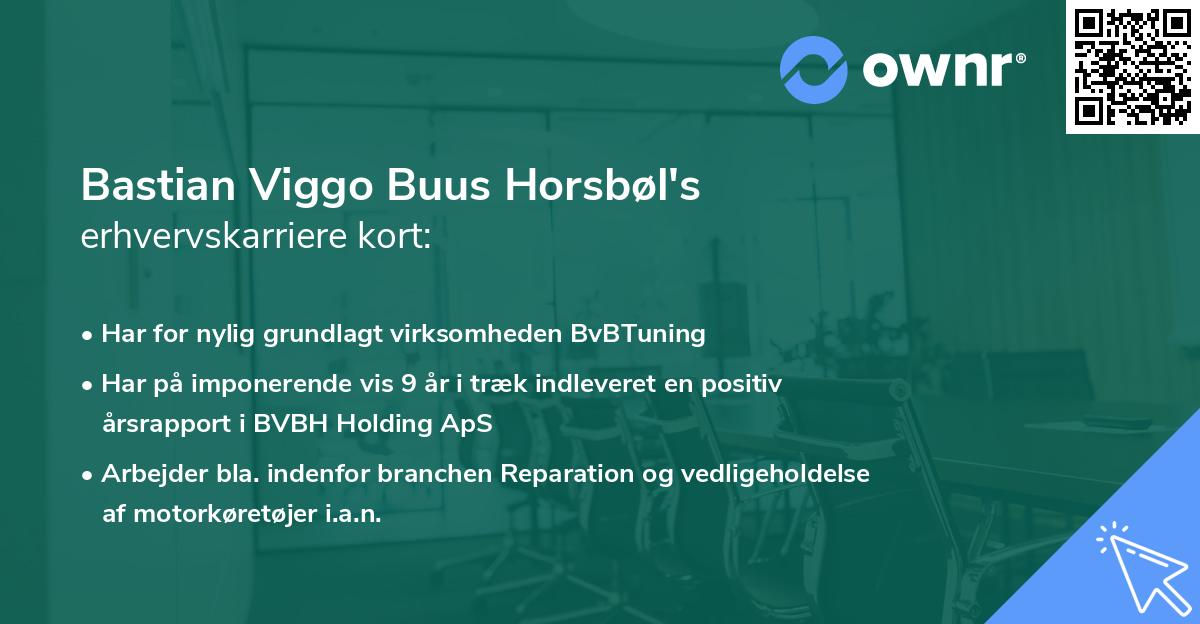 Bastian Viggo Buus Horsbøl's erhvervskarriere kort