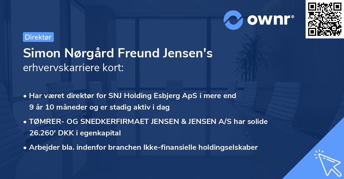 Simon Nørgård Freund Jensen's erhvervskarriere kort