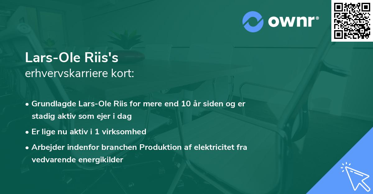 Lars-Ole Riis's erhvervskarriere kort
