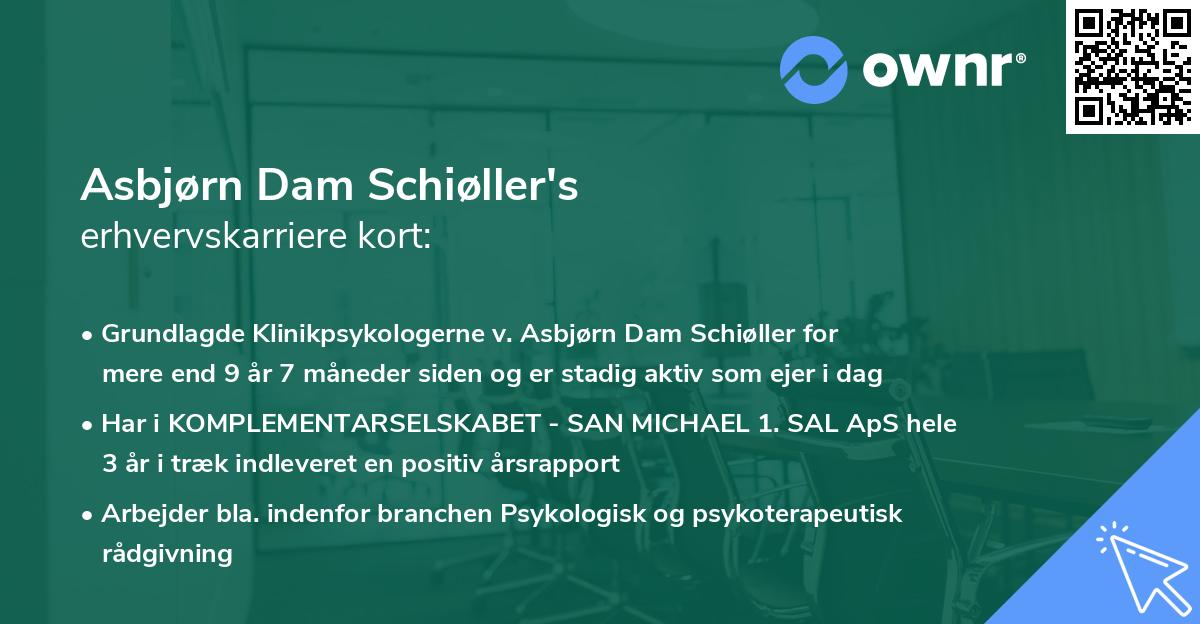 Asbjørn Dam Schiøller's erhvervskarriere kort