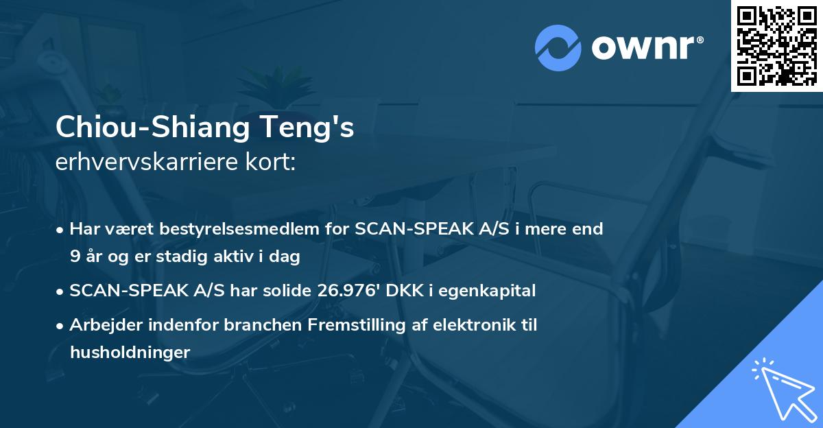 Chiou-Shiang Teng's erhvervskarriere kort