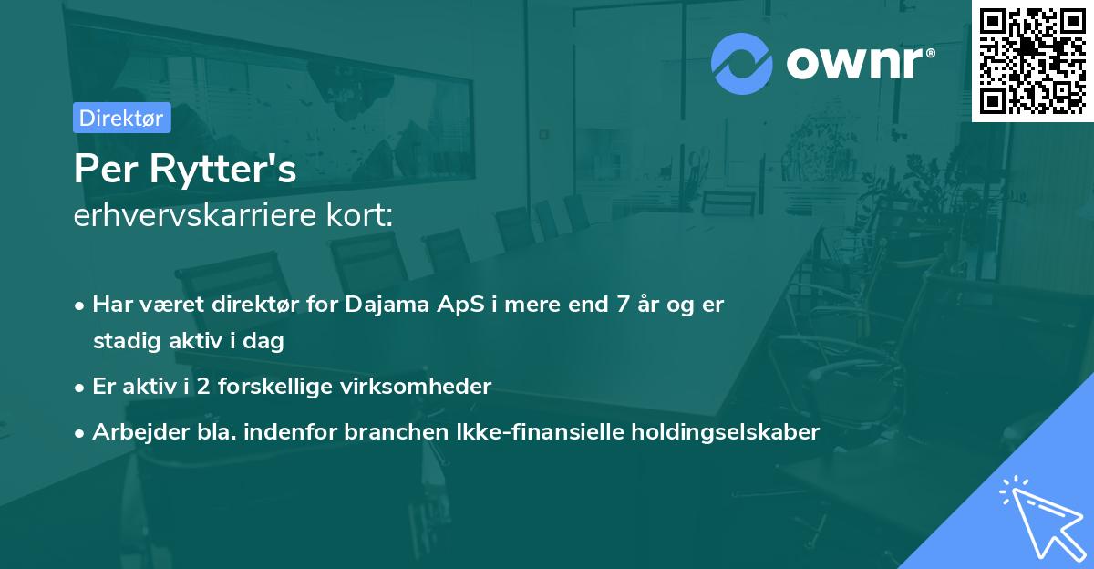 Per Rytter's erhvervskarriere kort